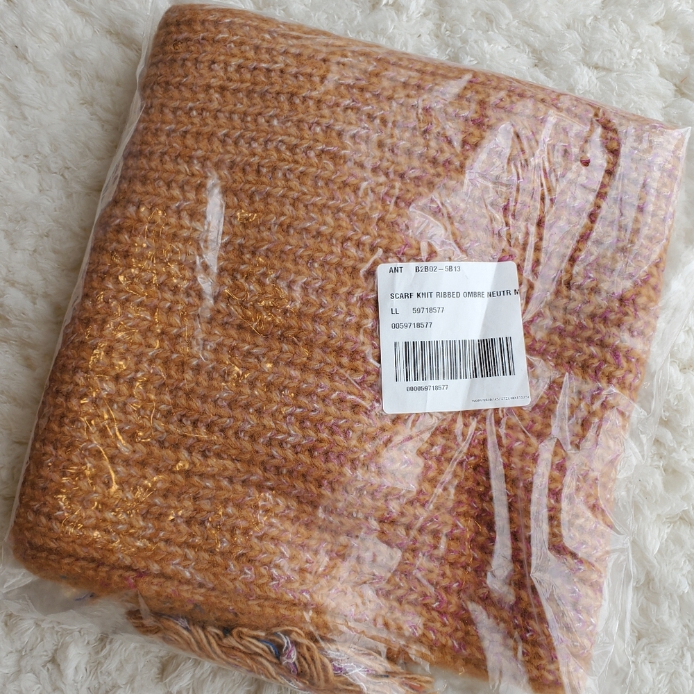 Anthropologie Celeste Ribbed Scarf - ombre neutral - Picture 7 of 8